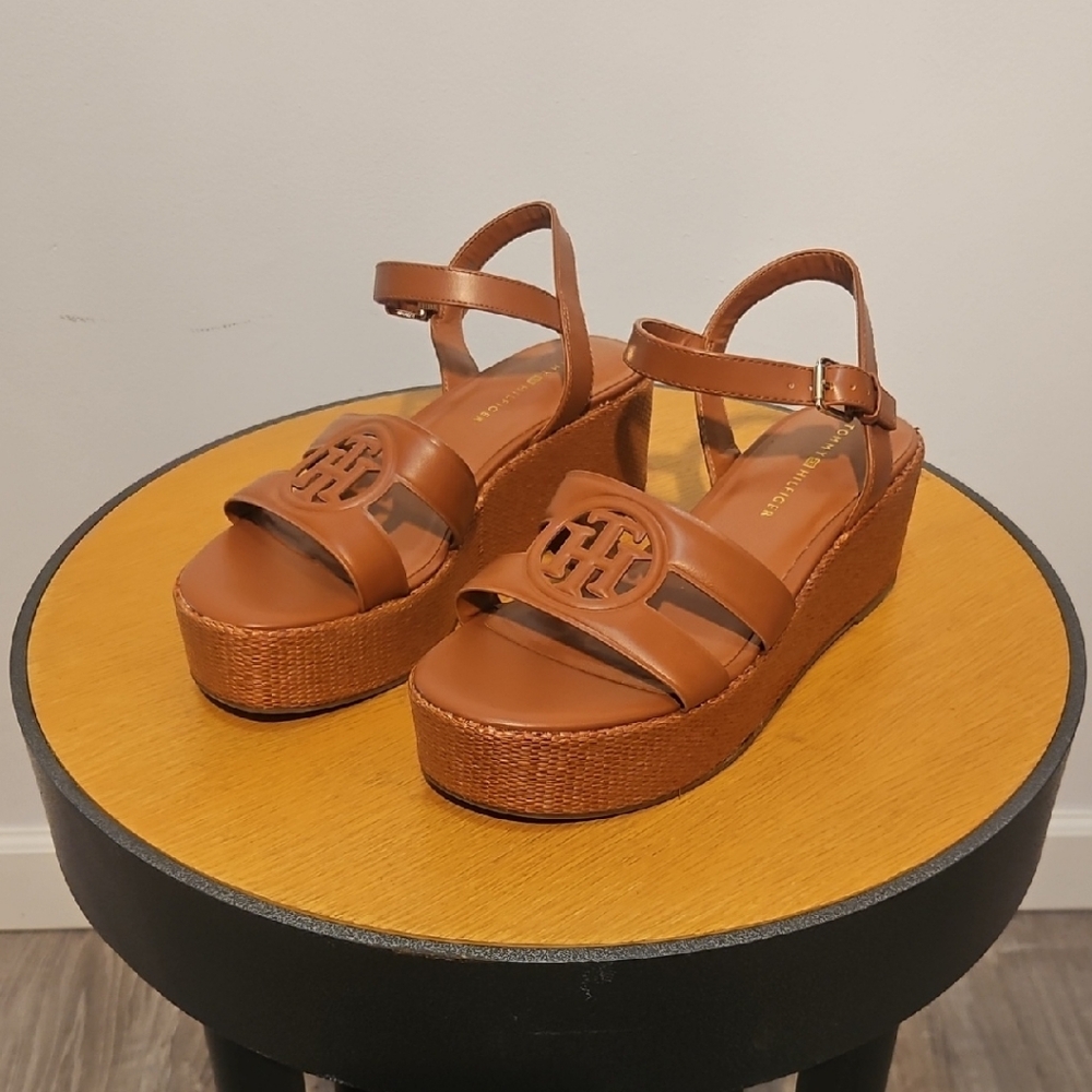 Tommy Hilfiger Tan Wedge Sandals